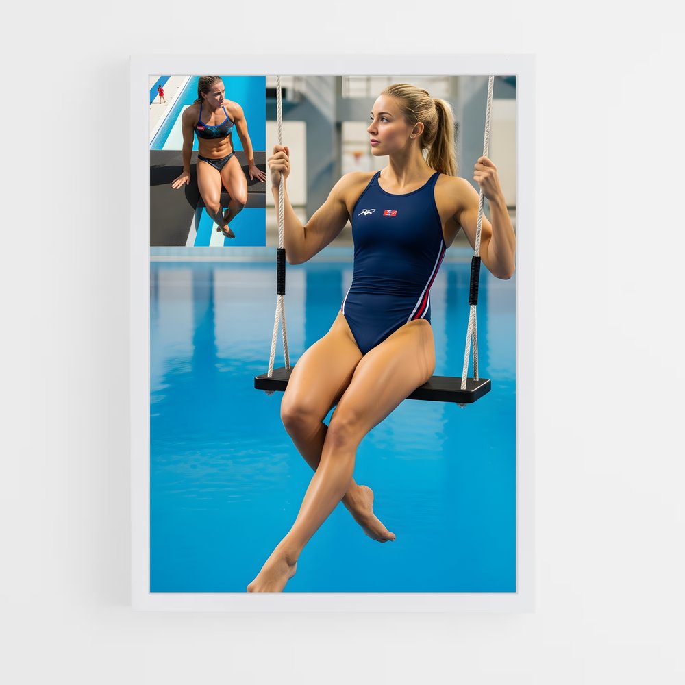 Poster Plongée Onirique – affiche Plongeon depuis une plateforme (vue 3)